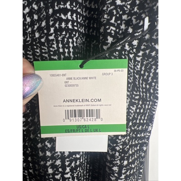 Anne Klein Plaid Pull On Stretch Slim Leg Ankle Pants Women's Size Large NWT - Picture 4 of 10